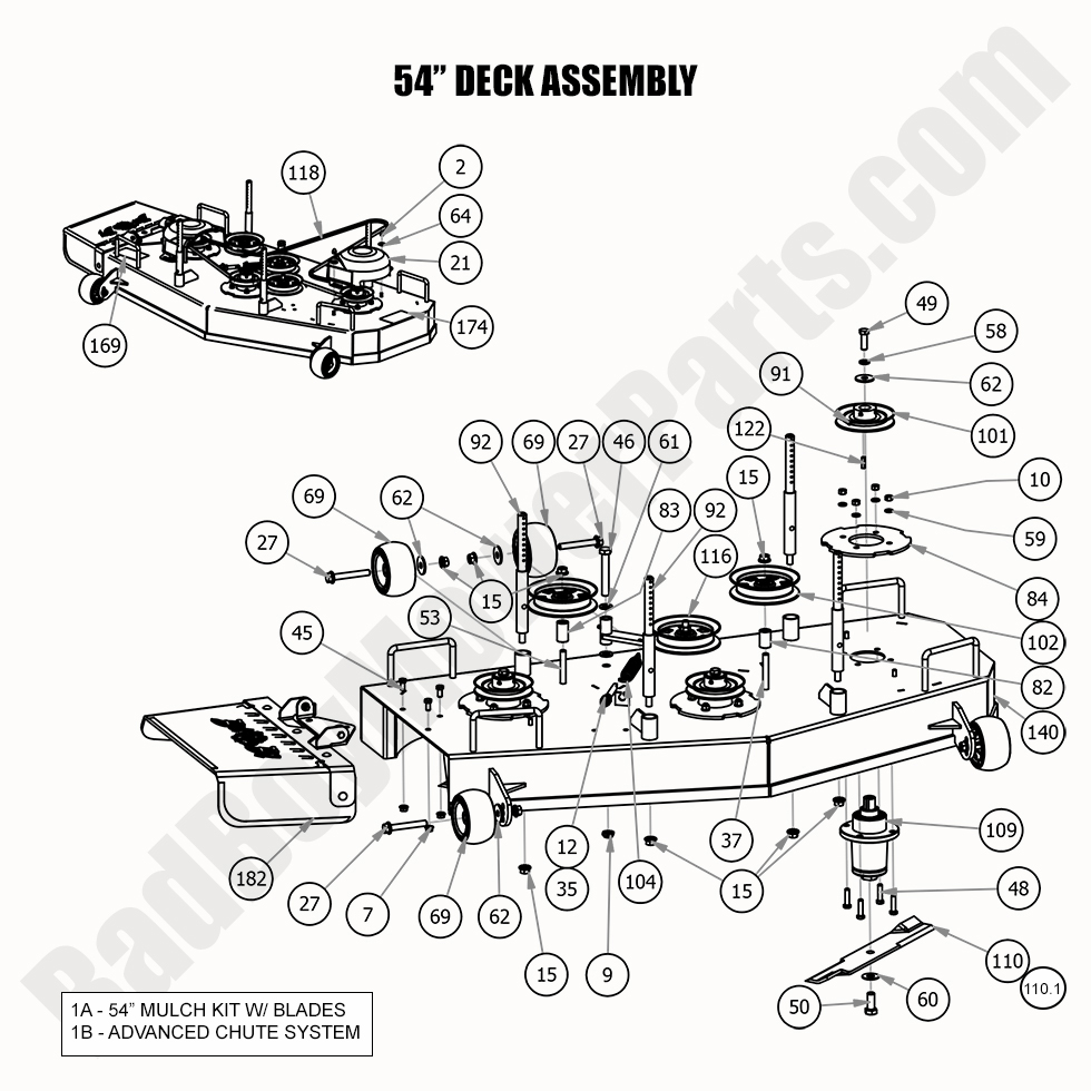 2020 Walk Behind - 54" Deck Assembly